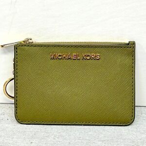 Michael Kors Jet Set Travel Small Coin Pouch ID Key Holder Wallet Olive EUC
